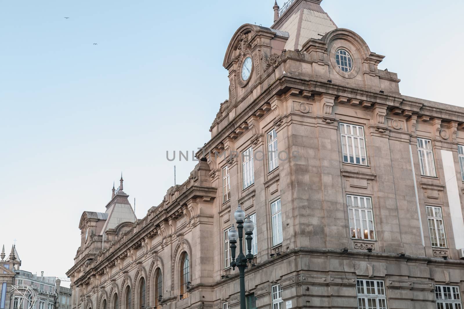 Architecture detail of the exterior of the Porto train station by AtlanticEUROSTOXX