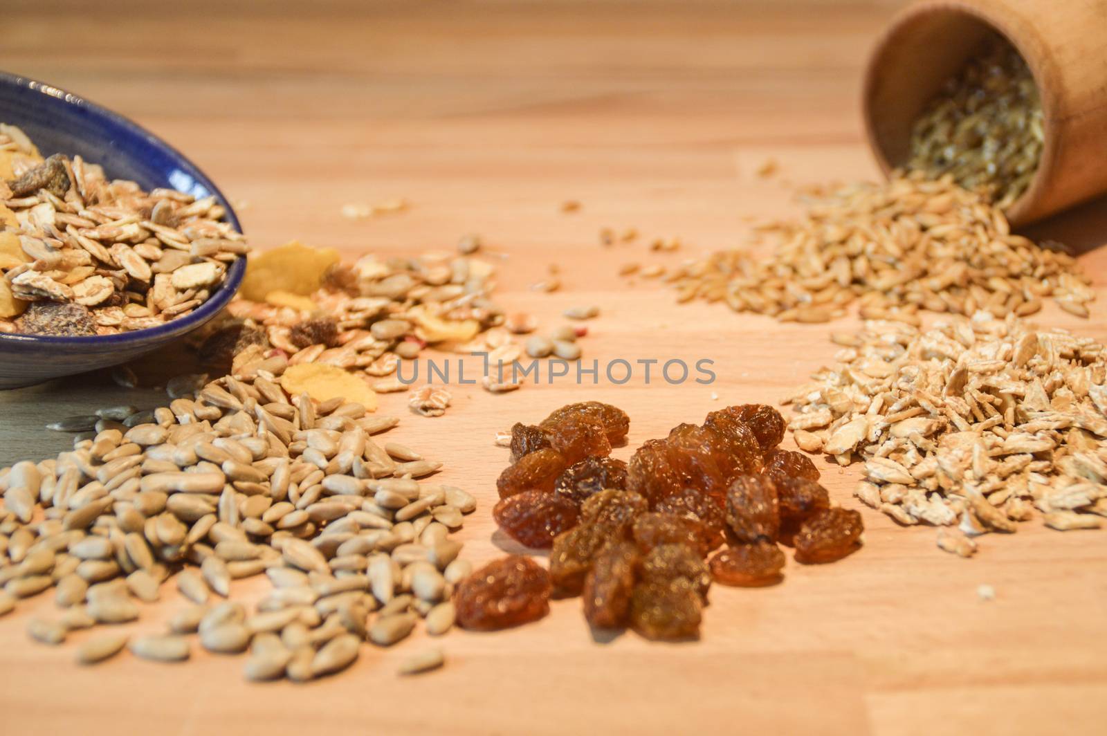 Grains and raisins for baking bread by Sonnet15