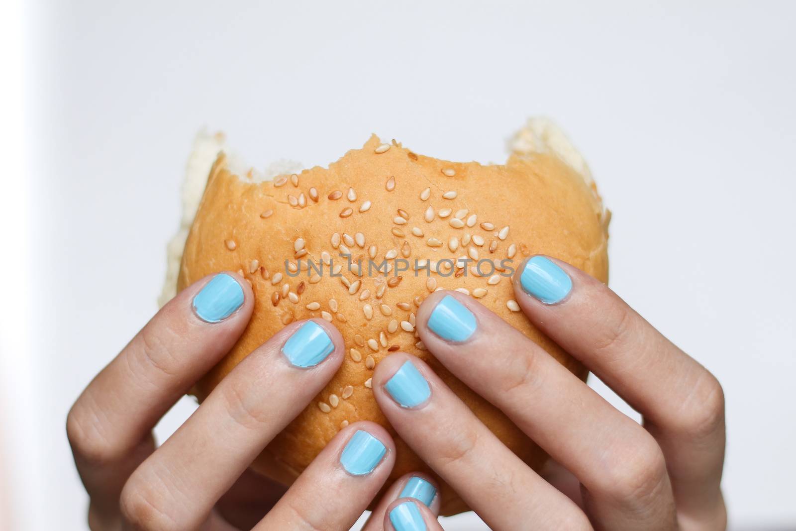 Hand Holding an Eaten Burger by Sonnet15