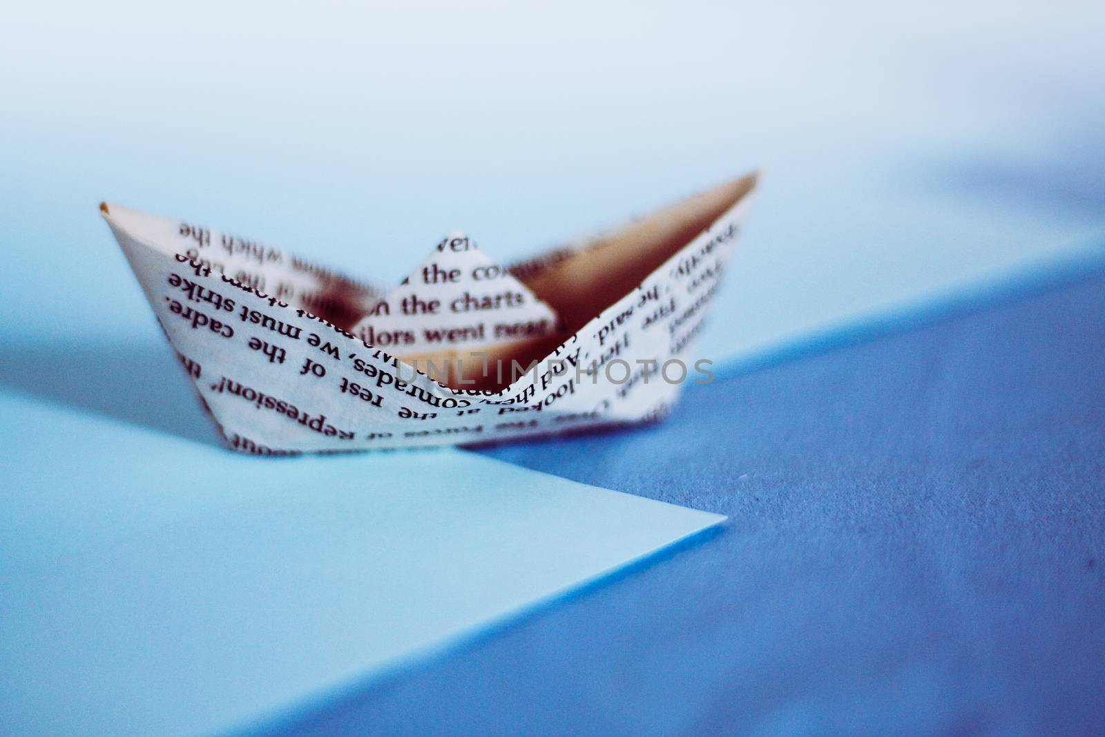 A paper boat made from old newspaper by Sonnet15