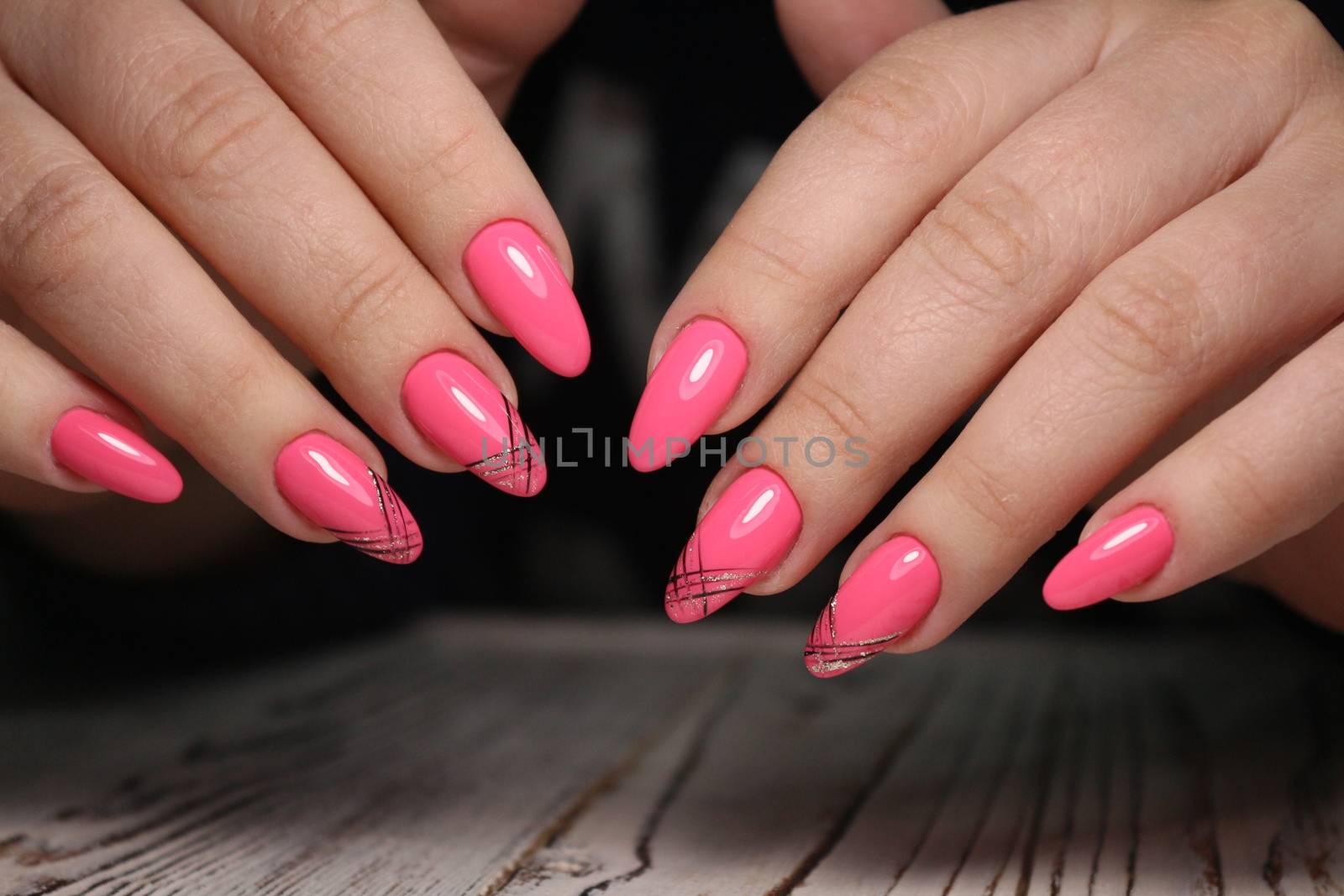 glamorous manicure of nails on beautiful female hands