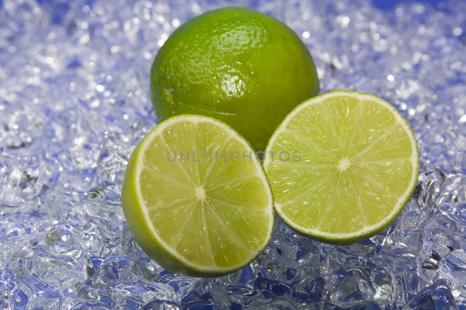 fresh lime on cold ice