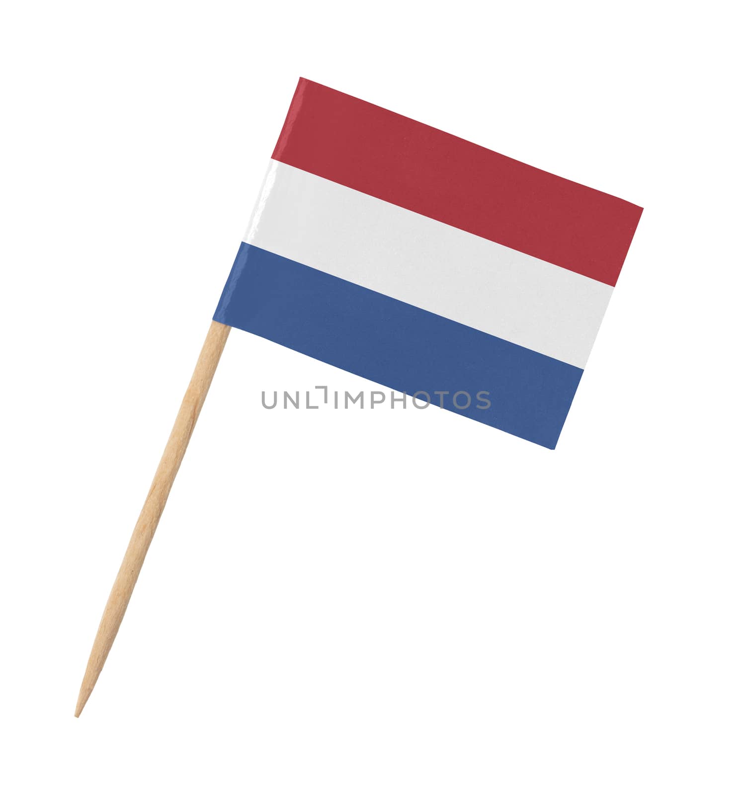 Small paper dutch flag on wooden stick by michaklootwijk