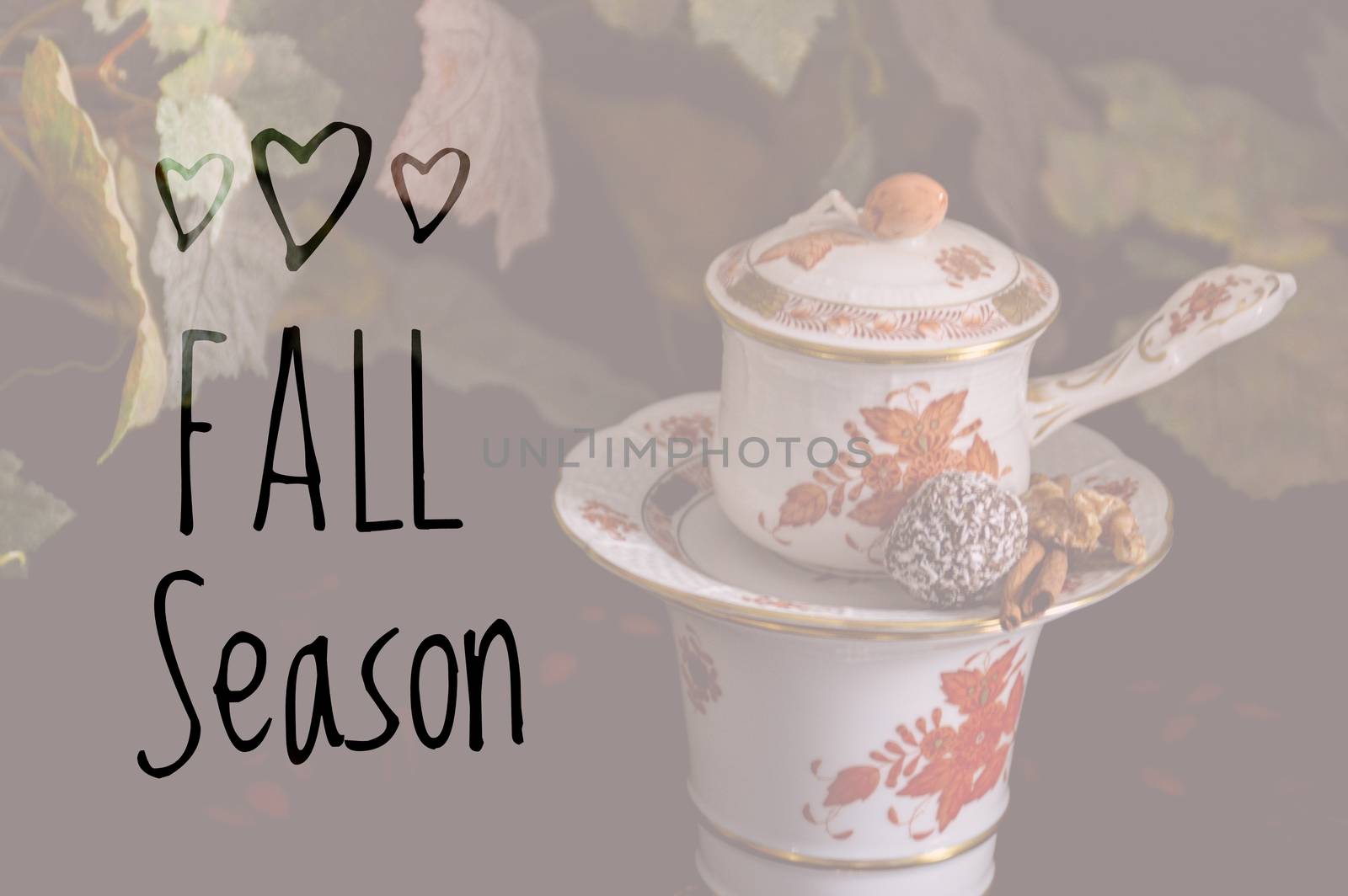 Fall Season typography rustic background