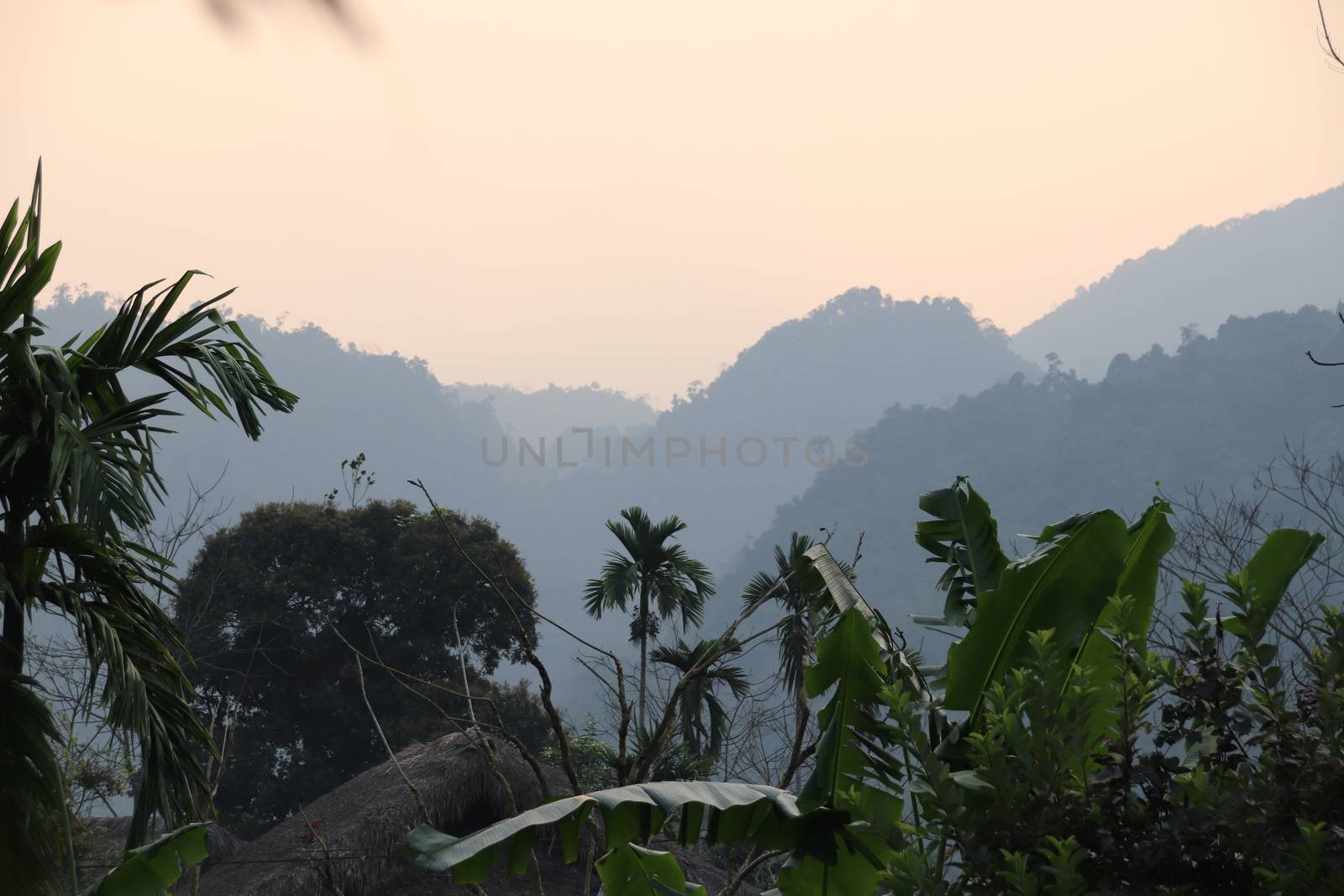 Silhouettes of the mountains in the light of daw by Sonnet15
