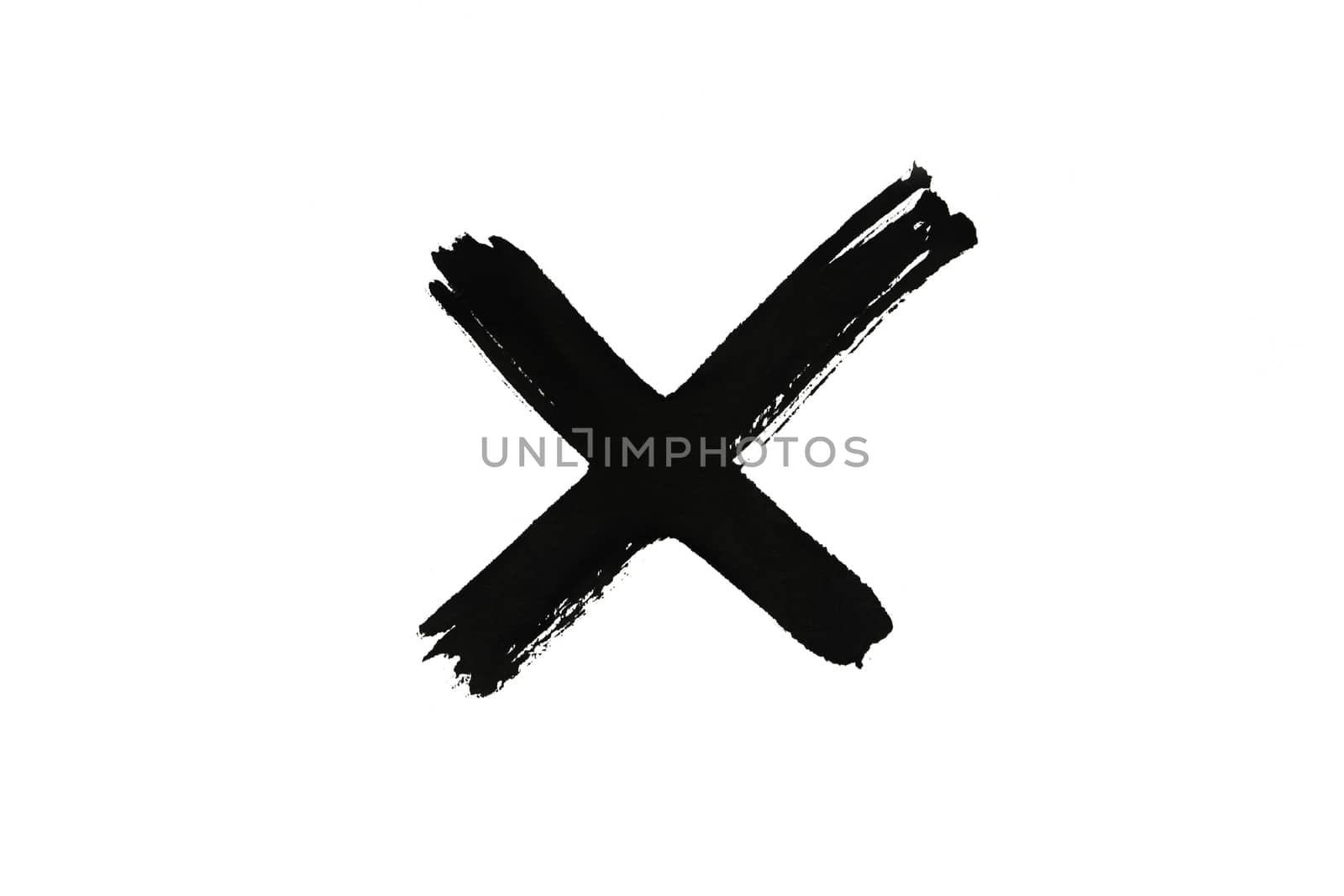 Abstract Ink cross isolate on white background