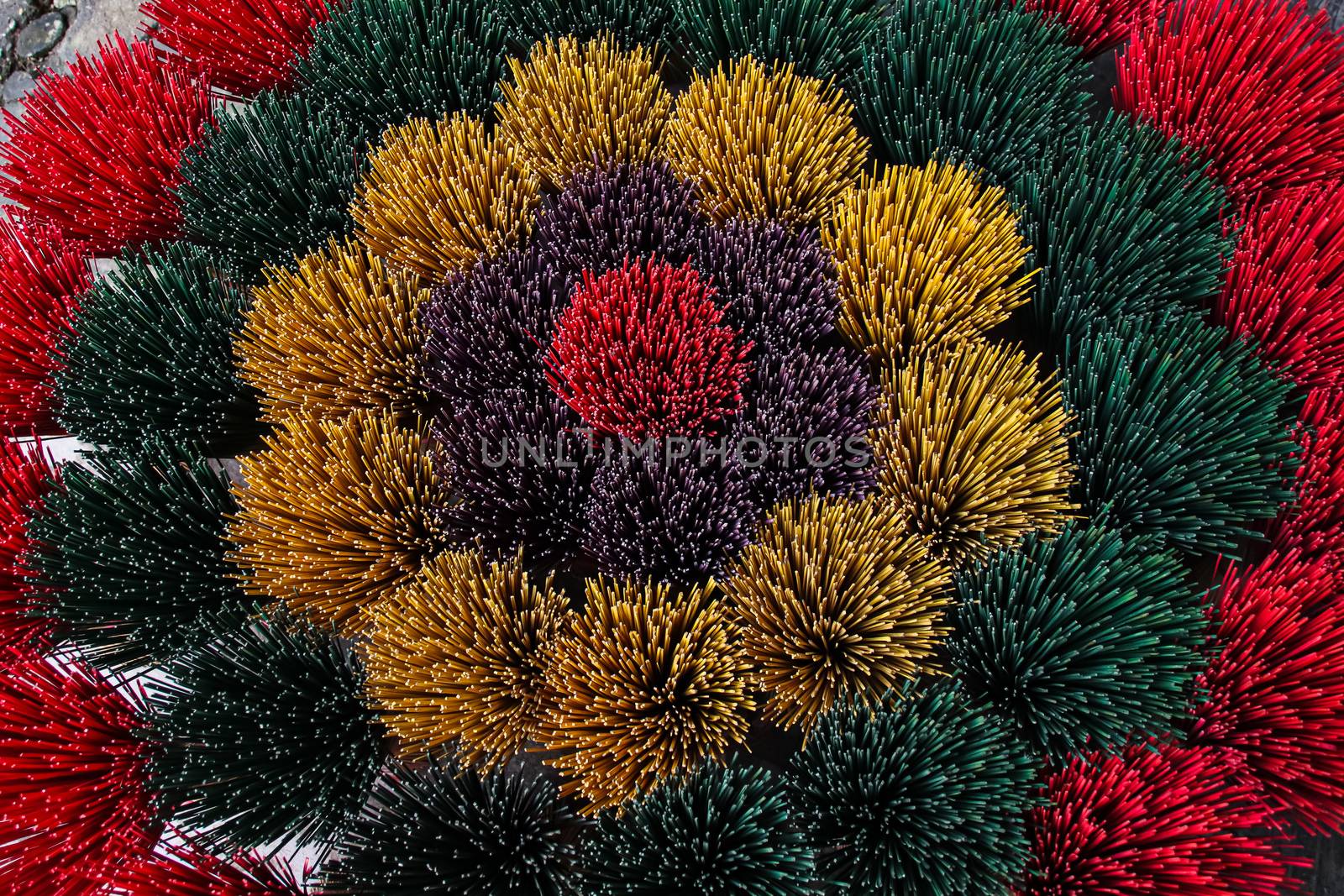 Top view of Colorful Incense Sticks by Sonnet15