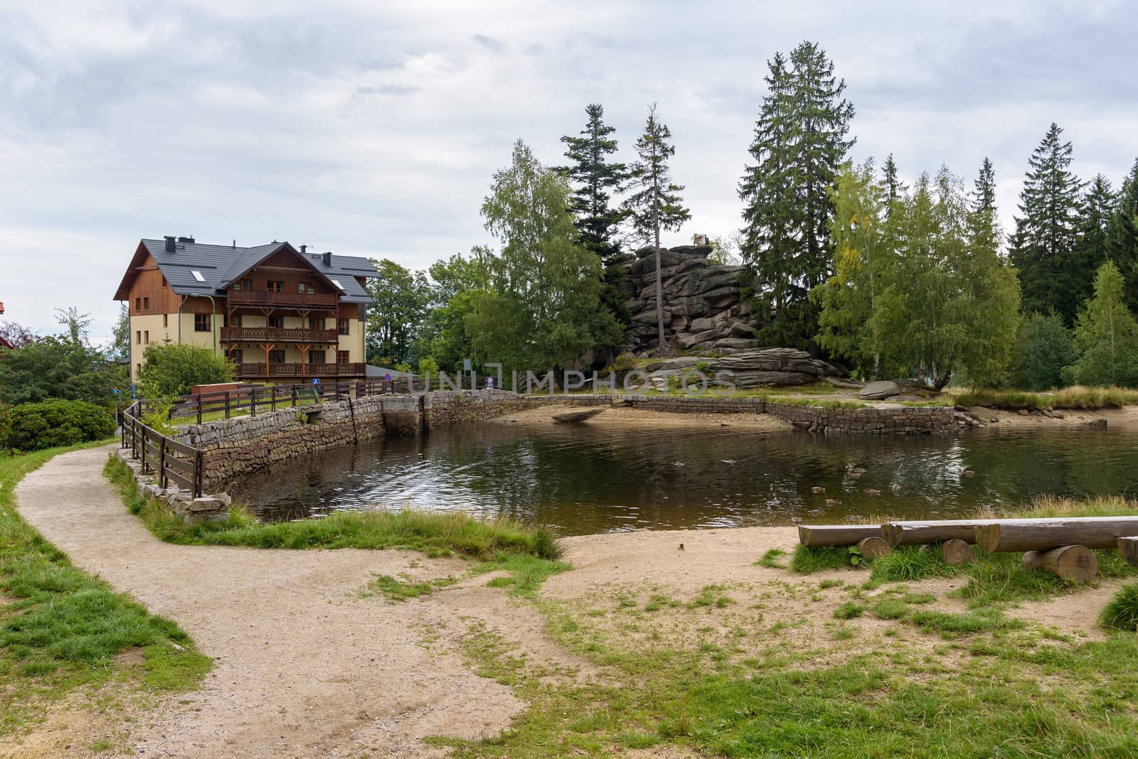 Pond at the rock formation called Marianki in Szklarska Poreba, Giant Mountains, Poland