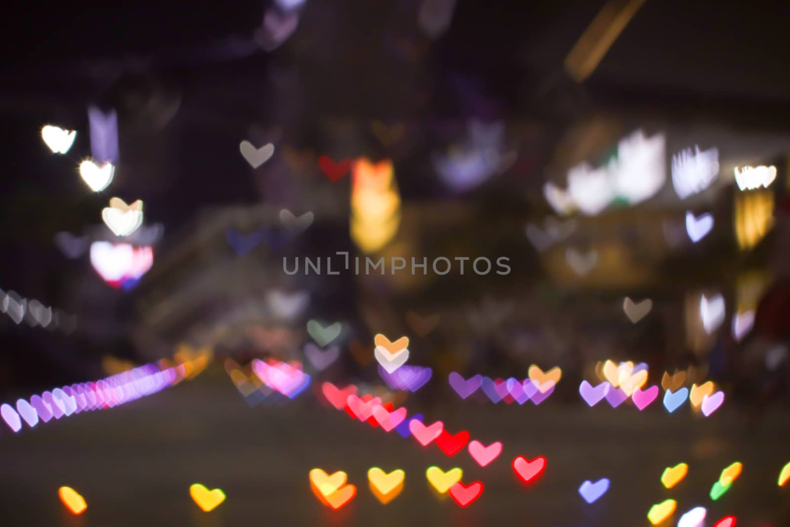 colorful rainbow bokeh and blur heart shape love valentine day n by Darkfox