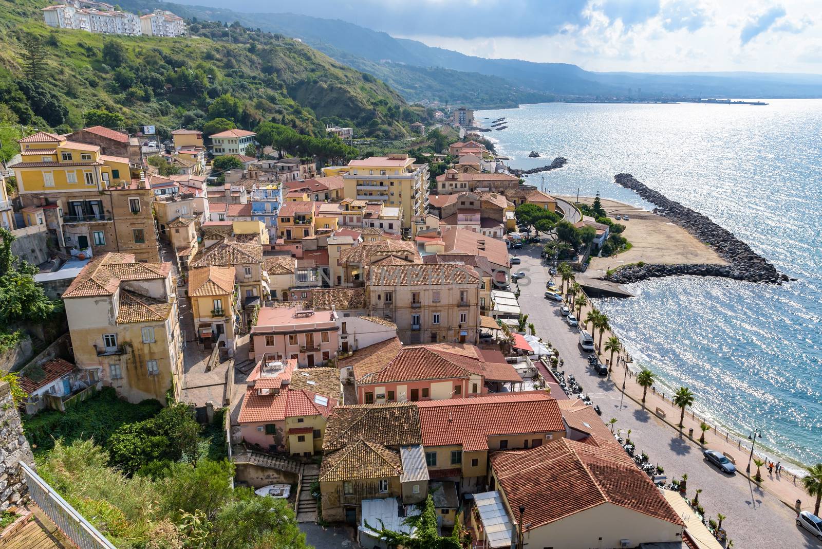 Aerial view of picturesque Pizzo town, Calabria, Italy