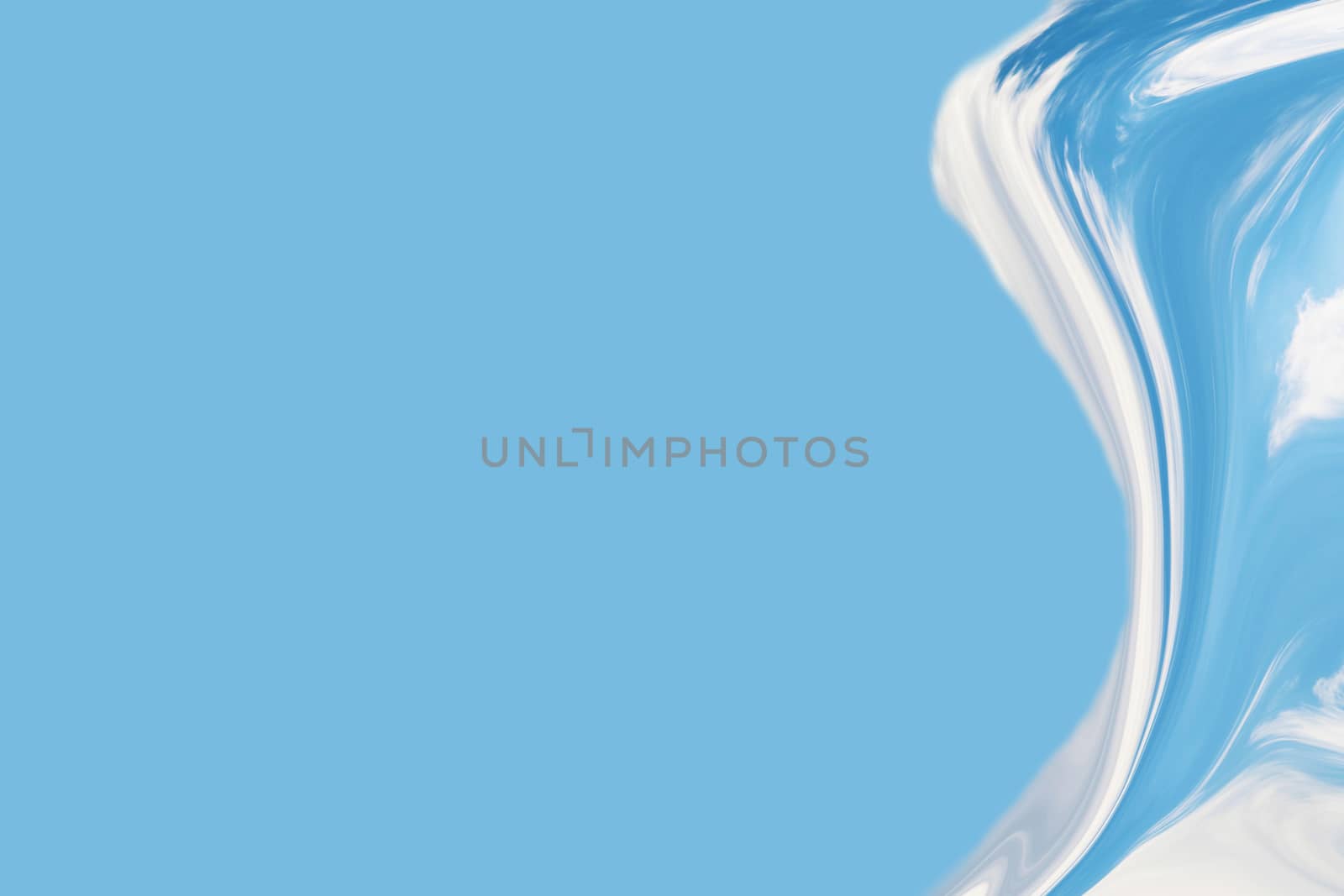 abstract blue wave ocean and white bubble on blue sky background