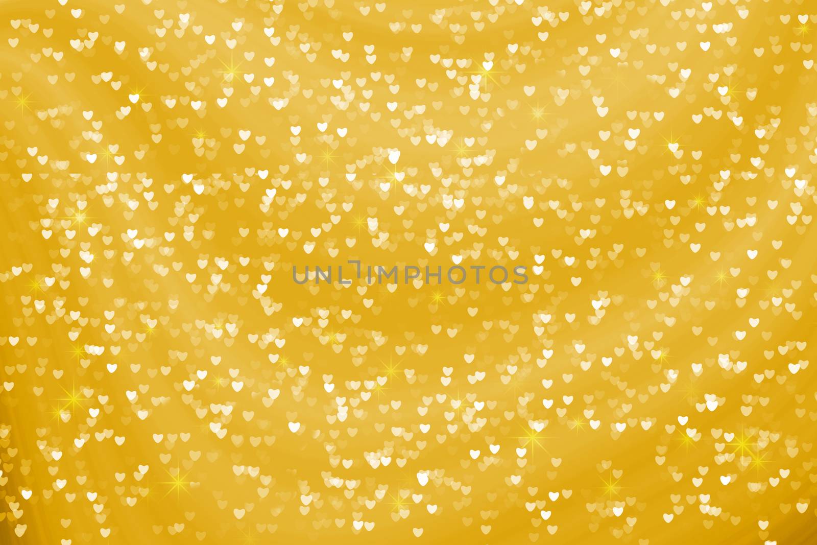 light white heart star and gold heart abstract background