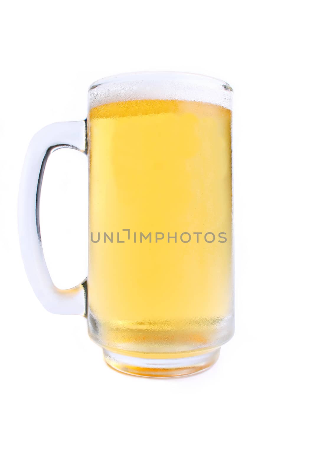 Frosty glass of light beer isolated on white background by Mercedess