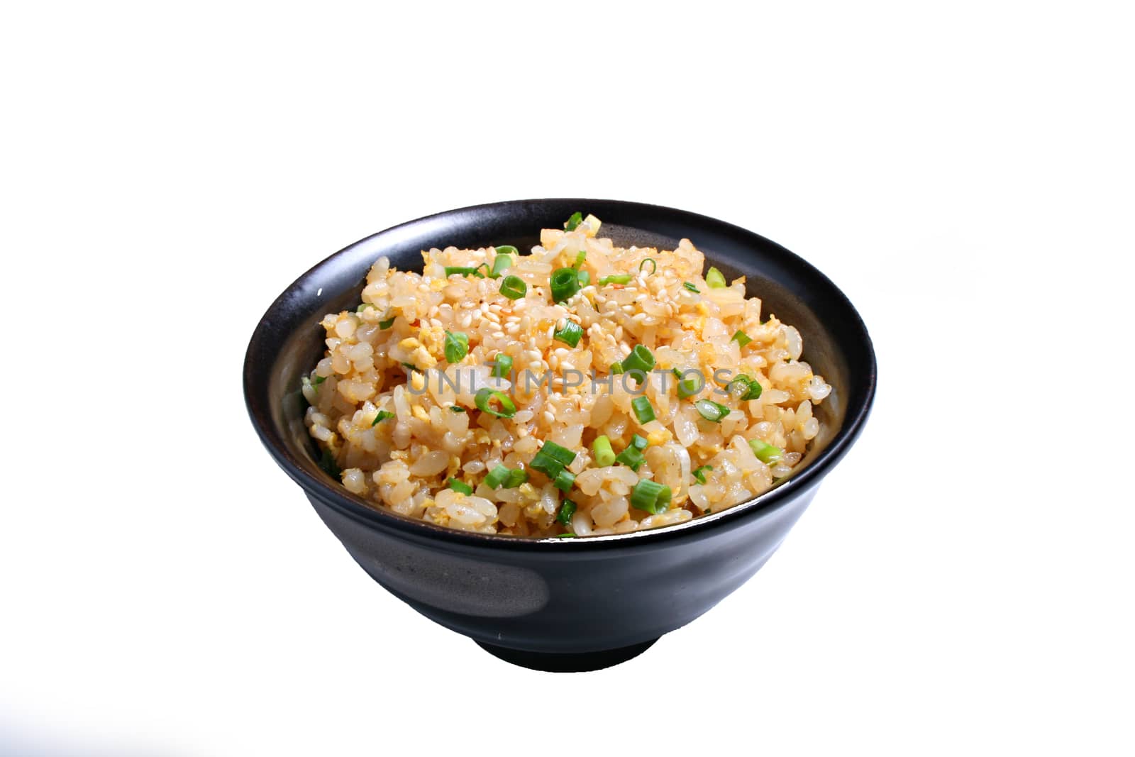 Japanese Garlic Fried Rice. Japanese food style in white background