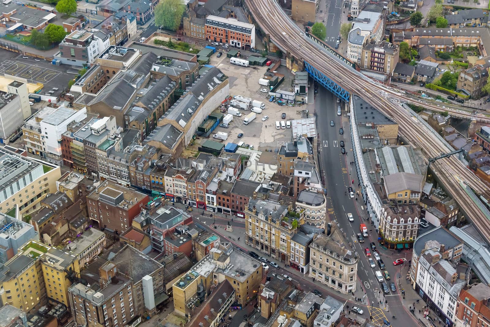 Aerial view of Southwark Street in London by mkos83