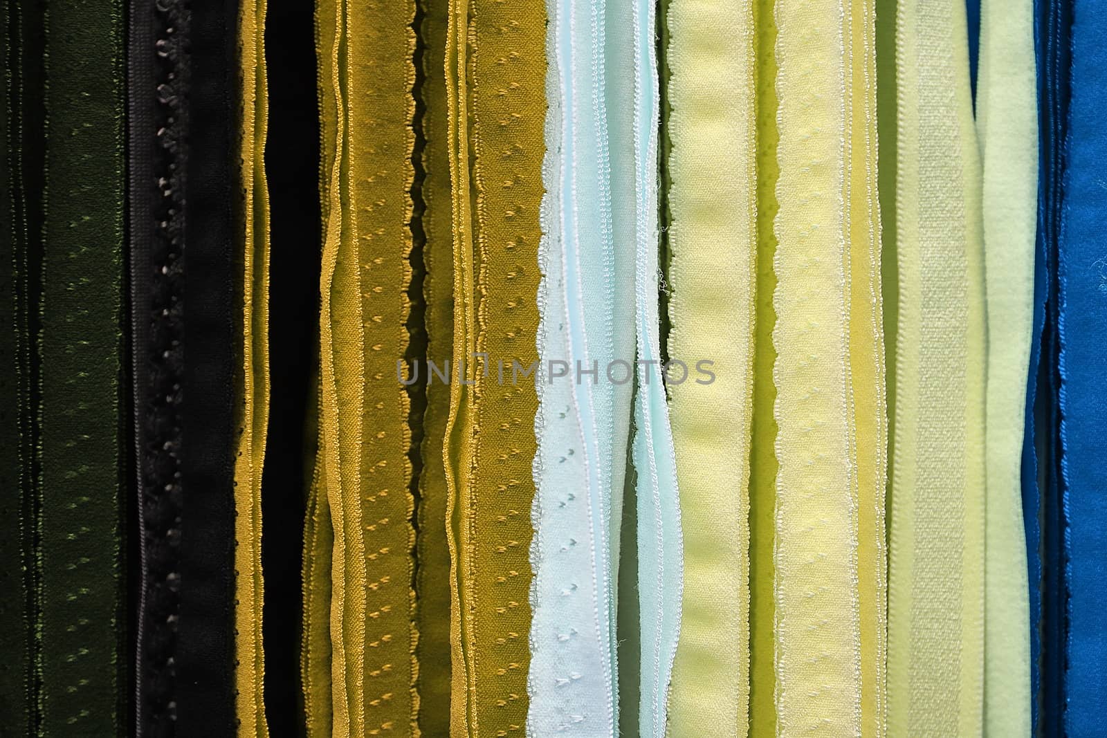 Detailed close up view on samples of cloth and fabrics in differ by MP_foto71