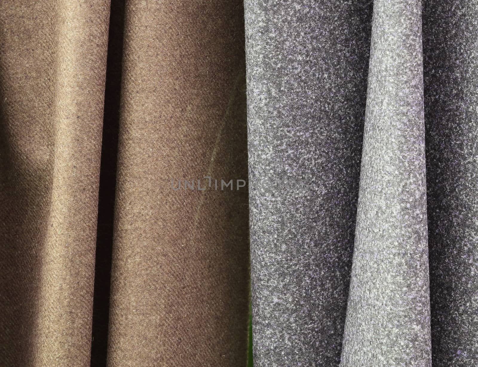 Detailed close up view on samples of cloth and fabrics in differ by MP_foto71