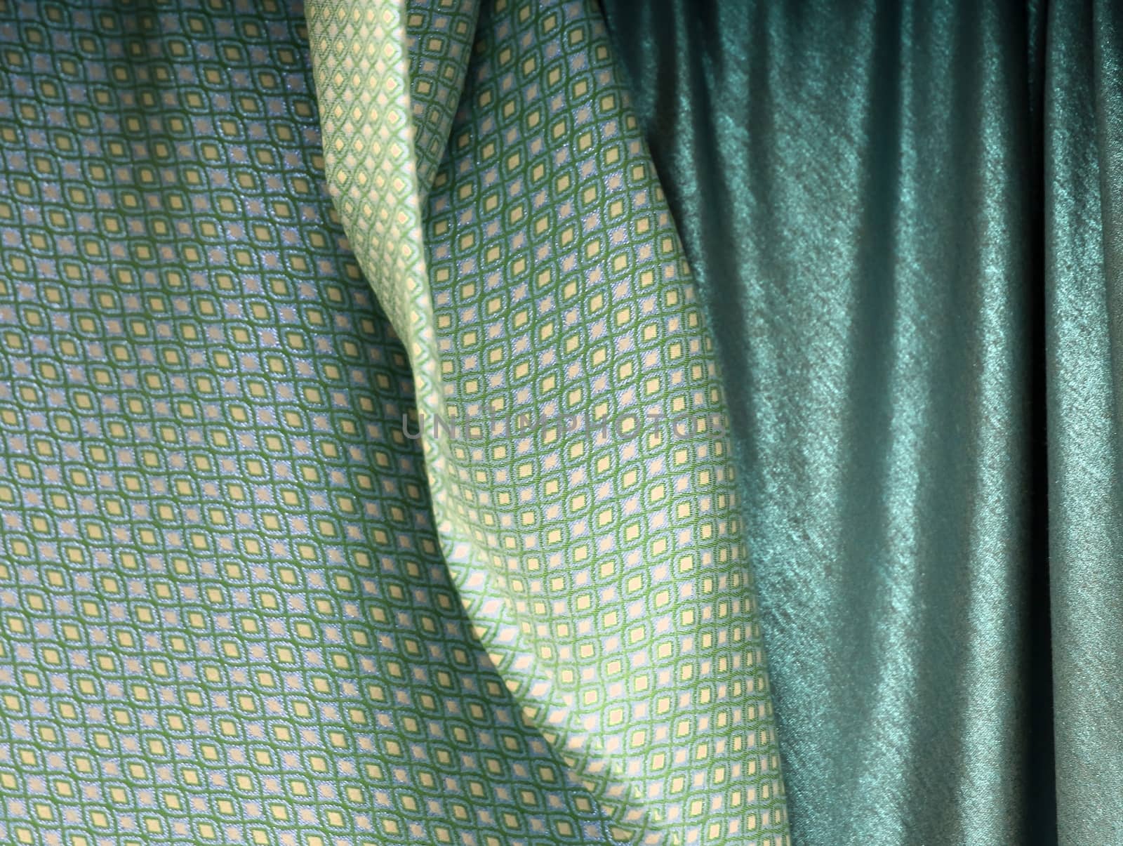 Detailed close up view on samples of cloth and fabrics in differ by MP_foto71