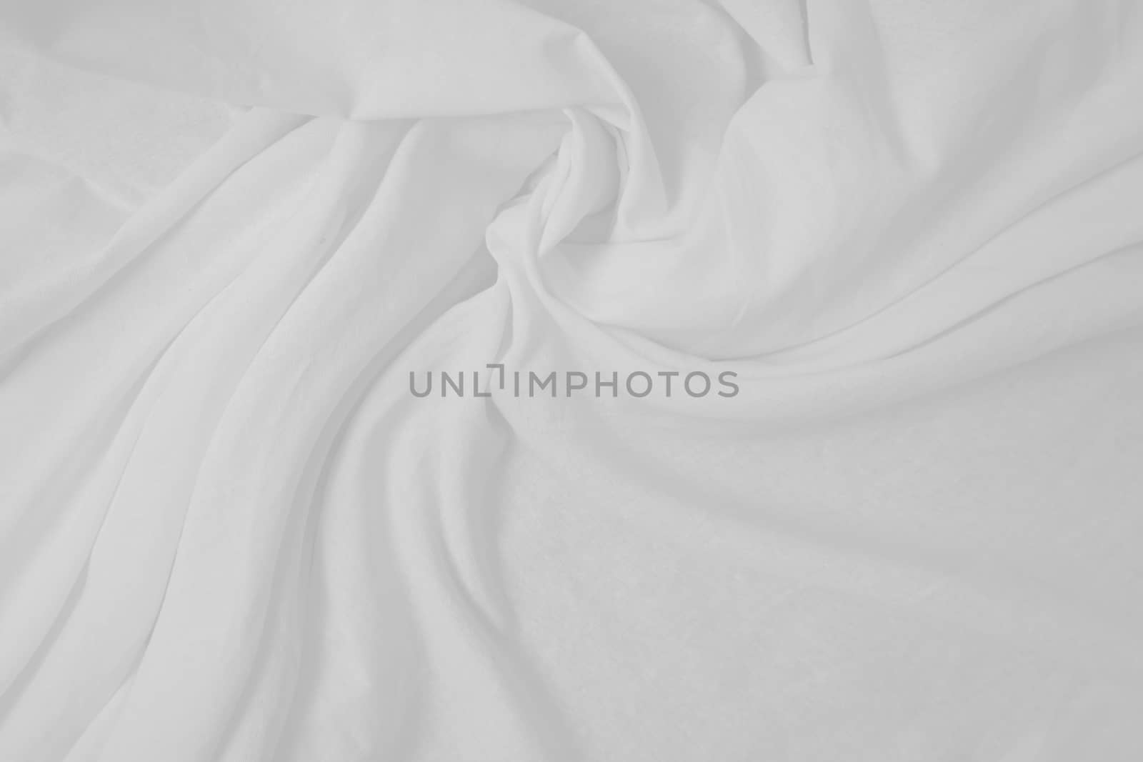 Rippled white cotton fabric texture background
