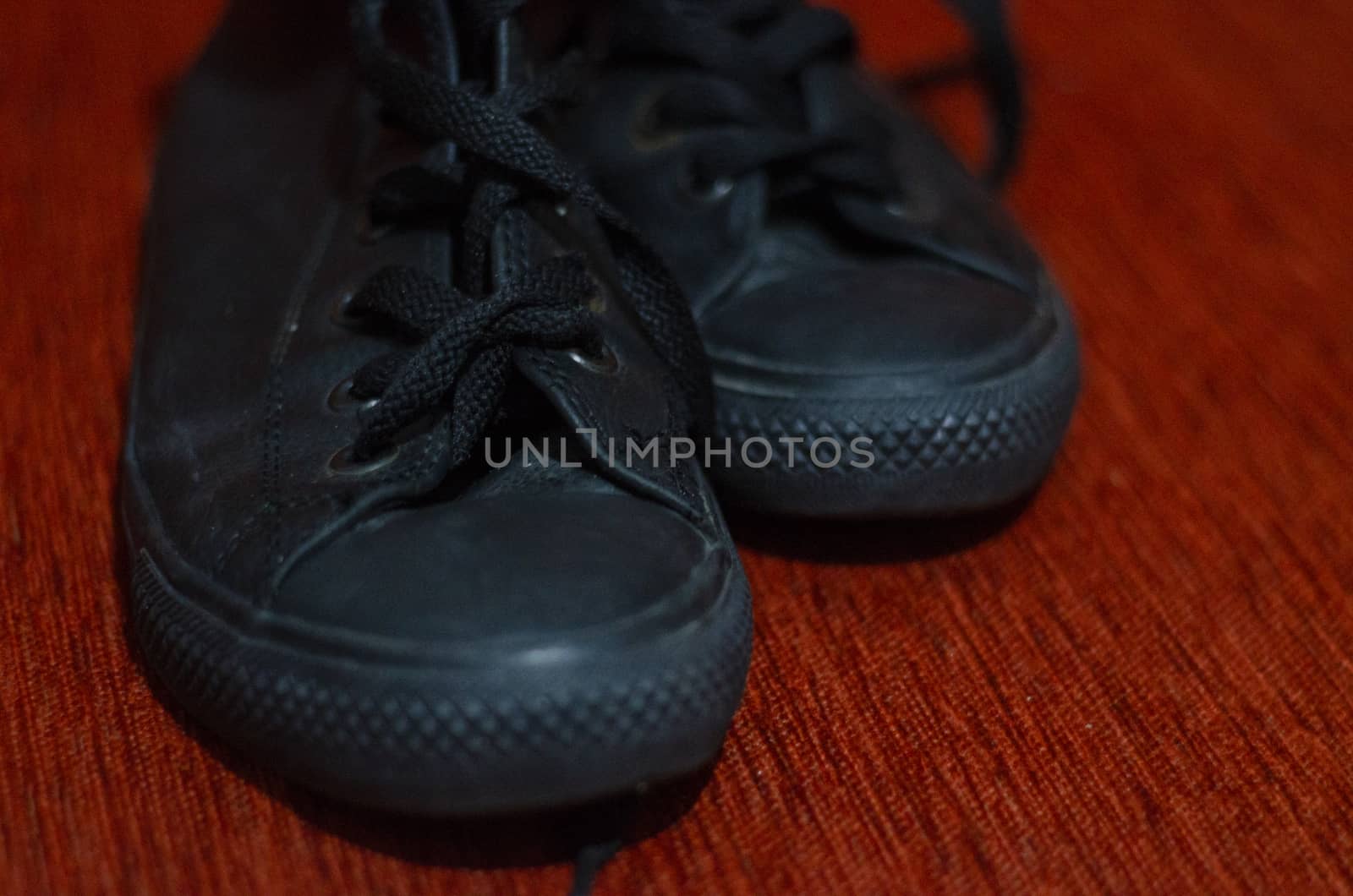 Old Black Leather Stylish Shoes, Vintage, Fashion by Hasilyus