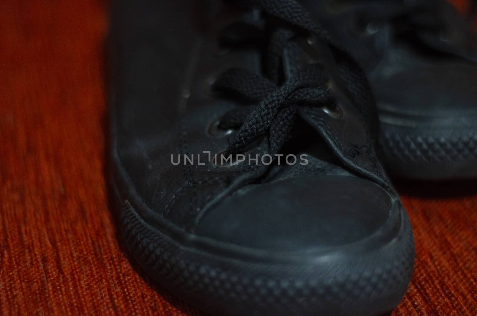 Old Black Leather Stylish Shoes, Vintage, Fashion by Hasilyus