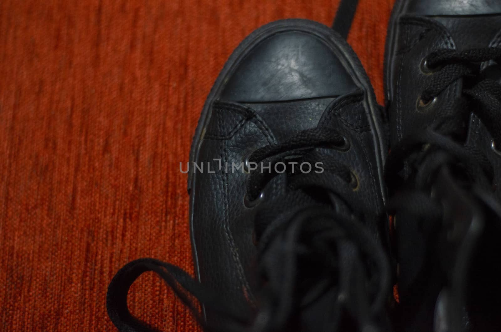 Old Black Leather Stylish Shoes, Vintage, Fashion by Hasilyus