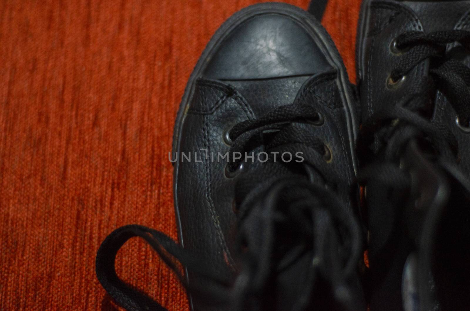 Old Black Leather Stylish Shoes, Vintage, Fashion by Hasilyus