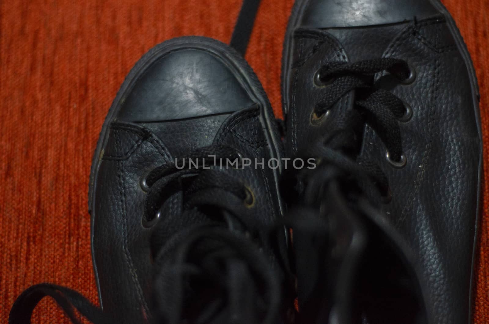 Old Black Leather Stylish Shoes, Vintage, Fashion by Hasilyus