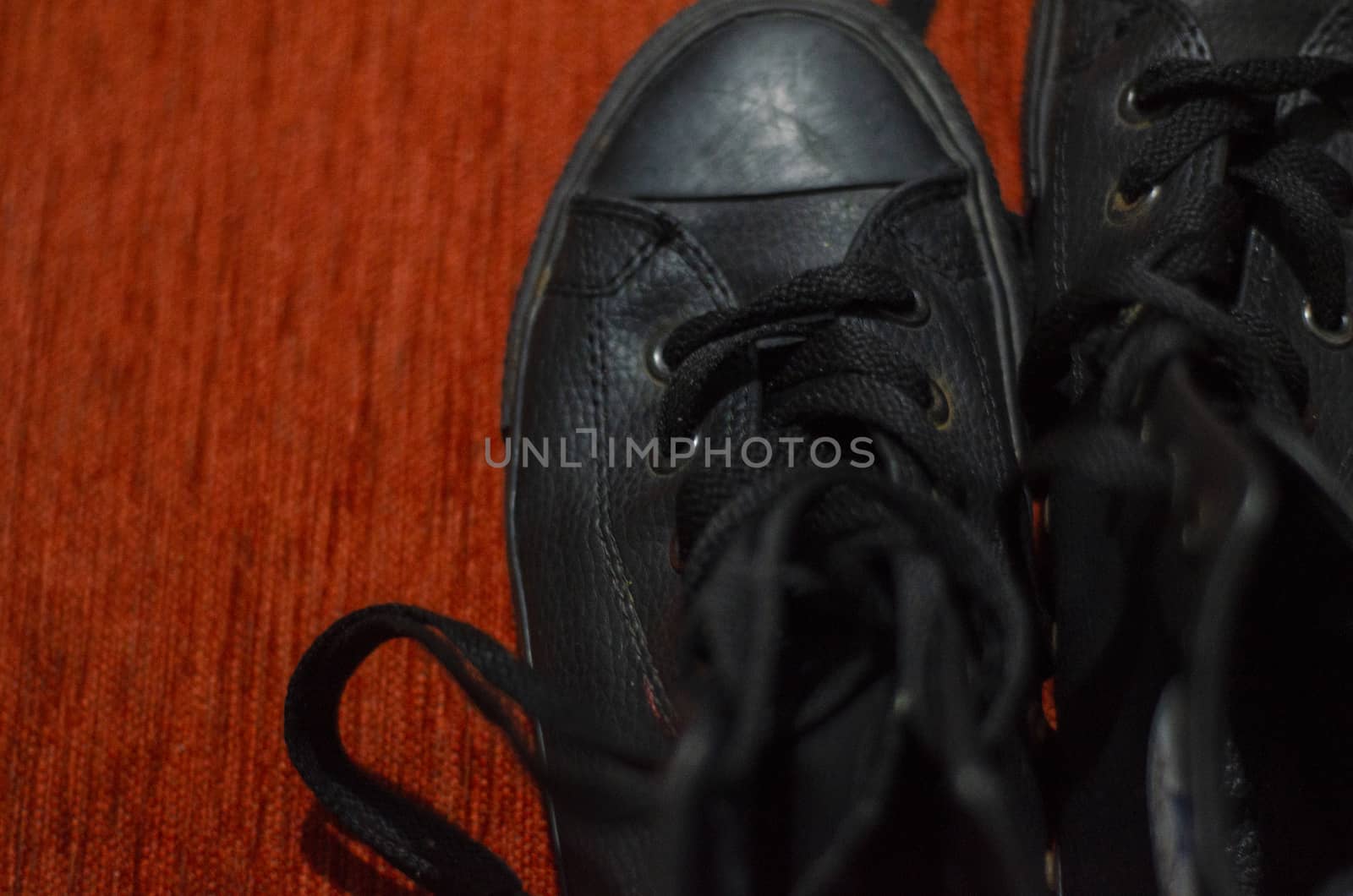 Old Black Leather Stylish Shoes, Vintage, Fashion by Hasilyus