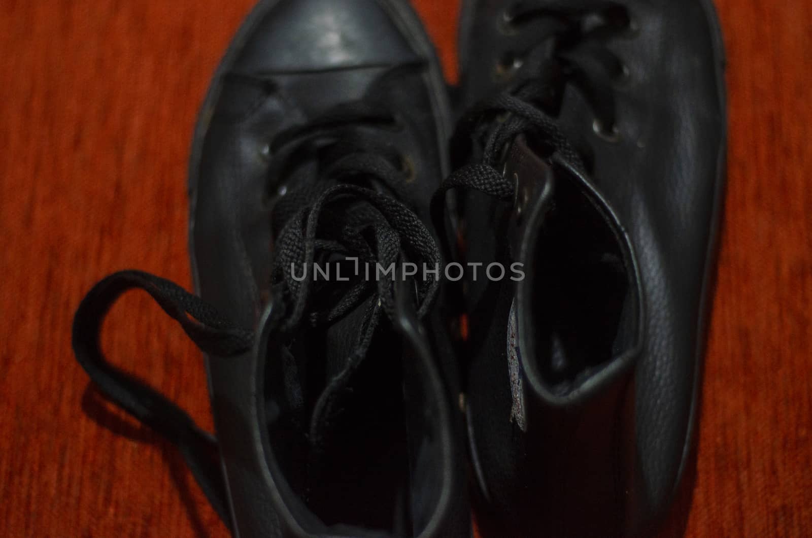 Old Black Leather Stylish Shoes, Vintage, Fashion by Hasilyus