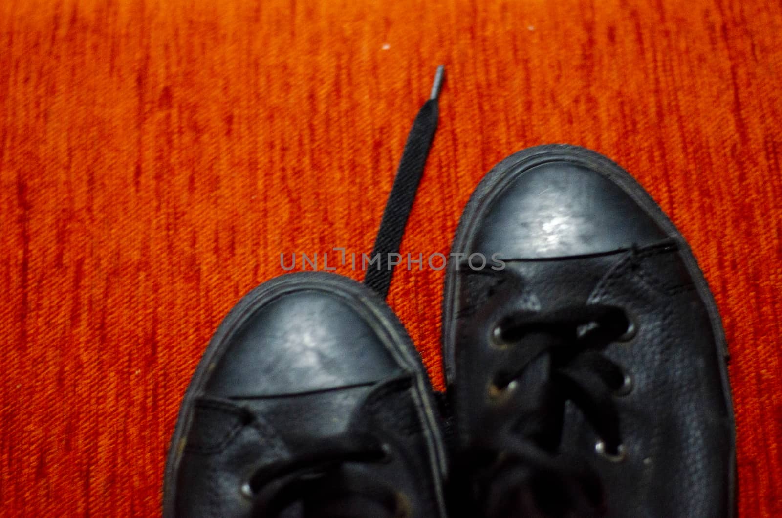 Old Black Leather Stylish Shoes, Vintage, Fashion by Hasilyus