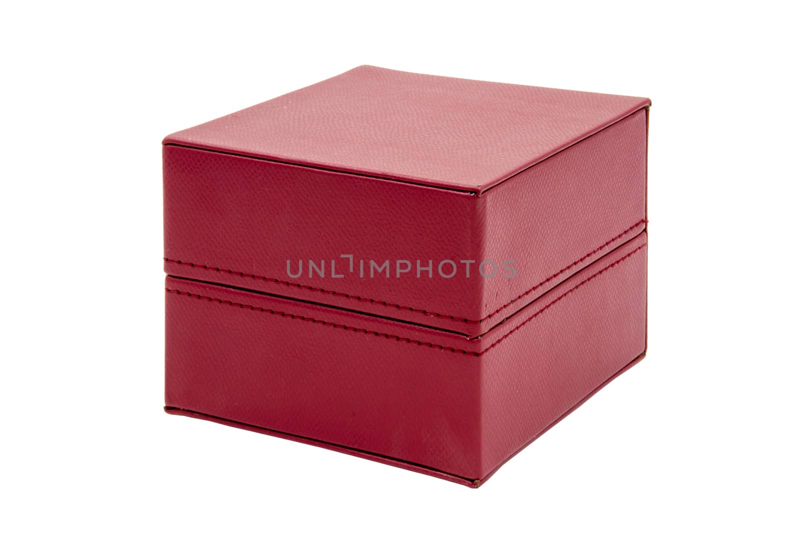 red gift box on white background.