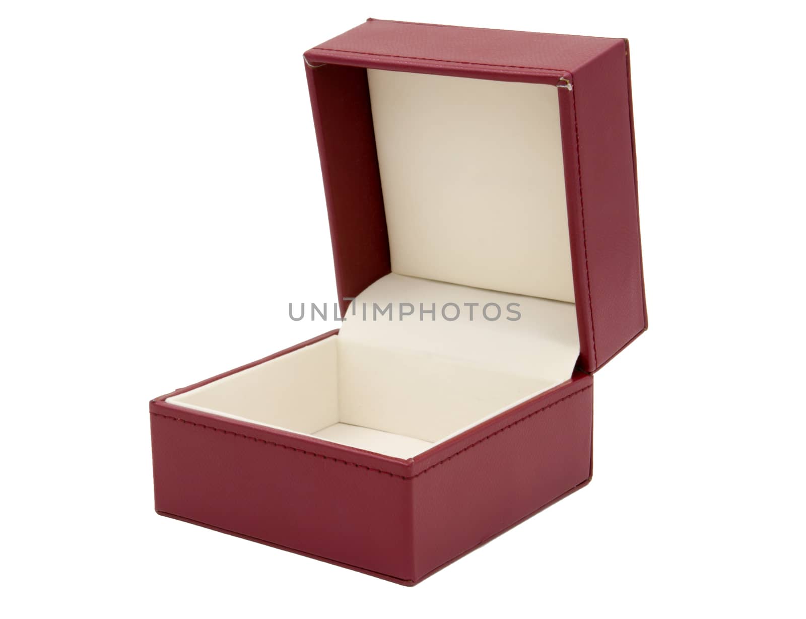 empty red gift box on white background. by ronnarong