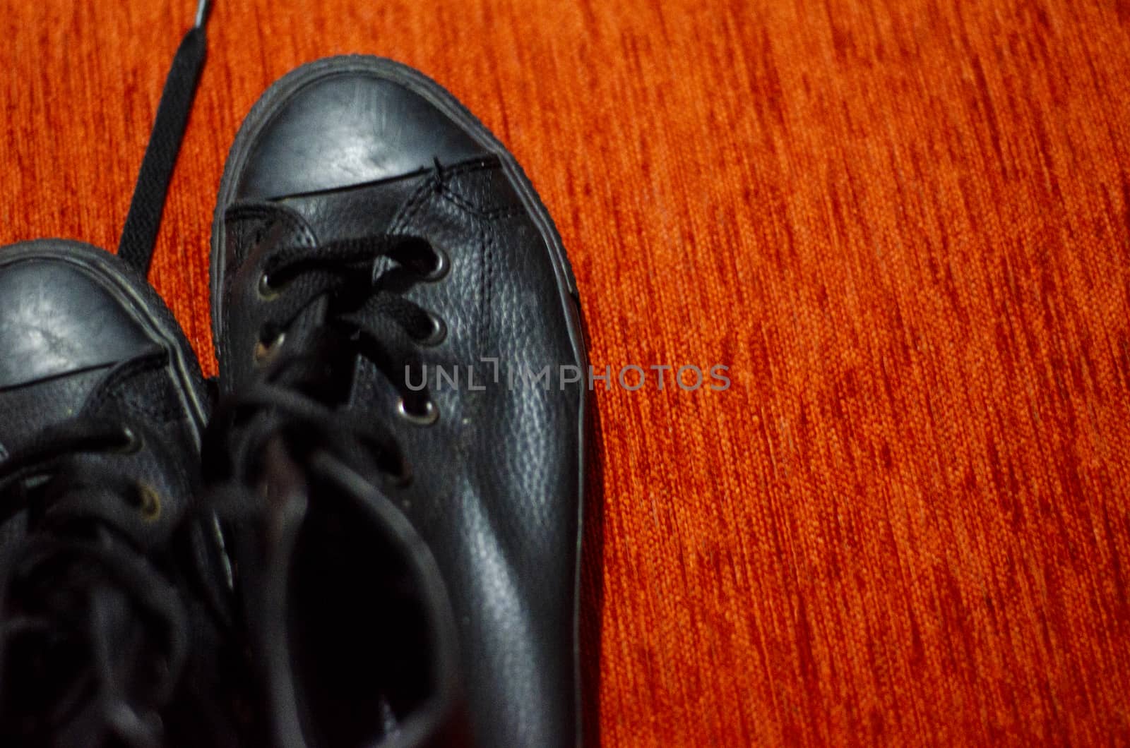 Old Black Leather Stylish Shoes, Vintage, Fashion by Hasilyus