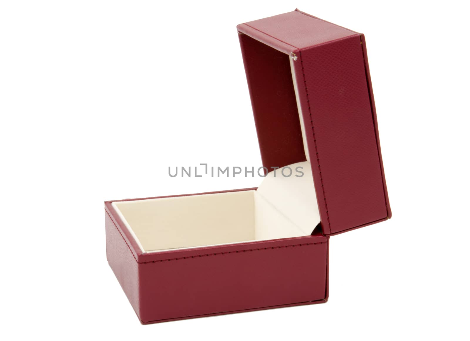 empty red gift box on white background.