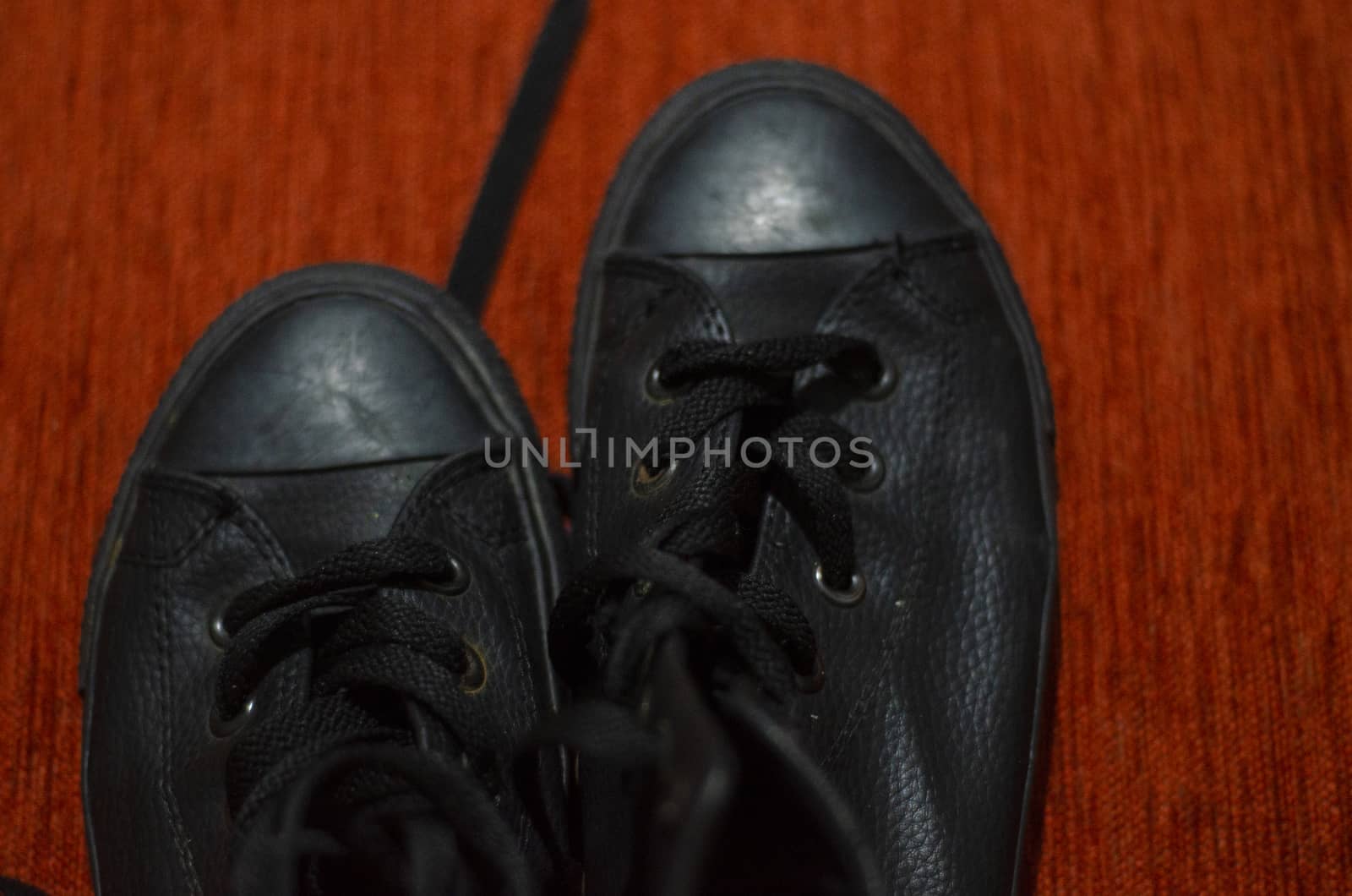 Old Black Leather Stylish Shoes, Vintage, Fashion by Hasilyus