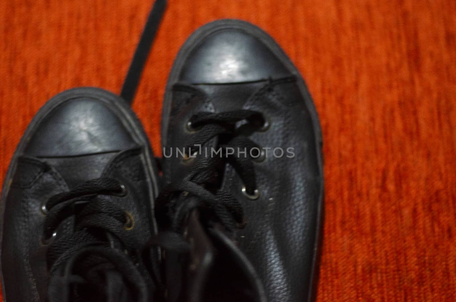 Old Black Leather Stylish Shoes, Vintage, Fashion