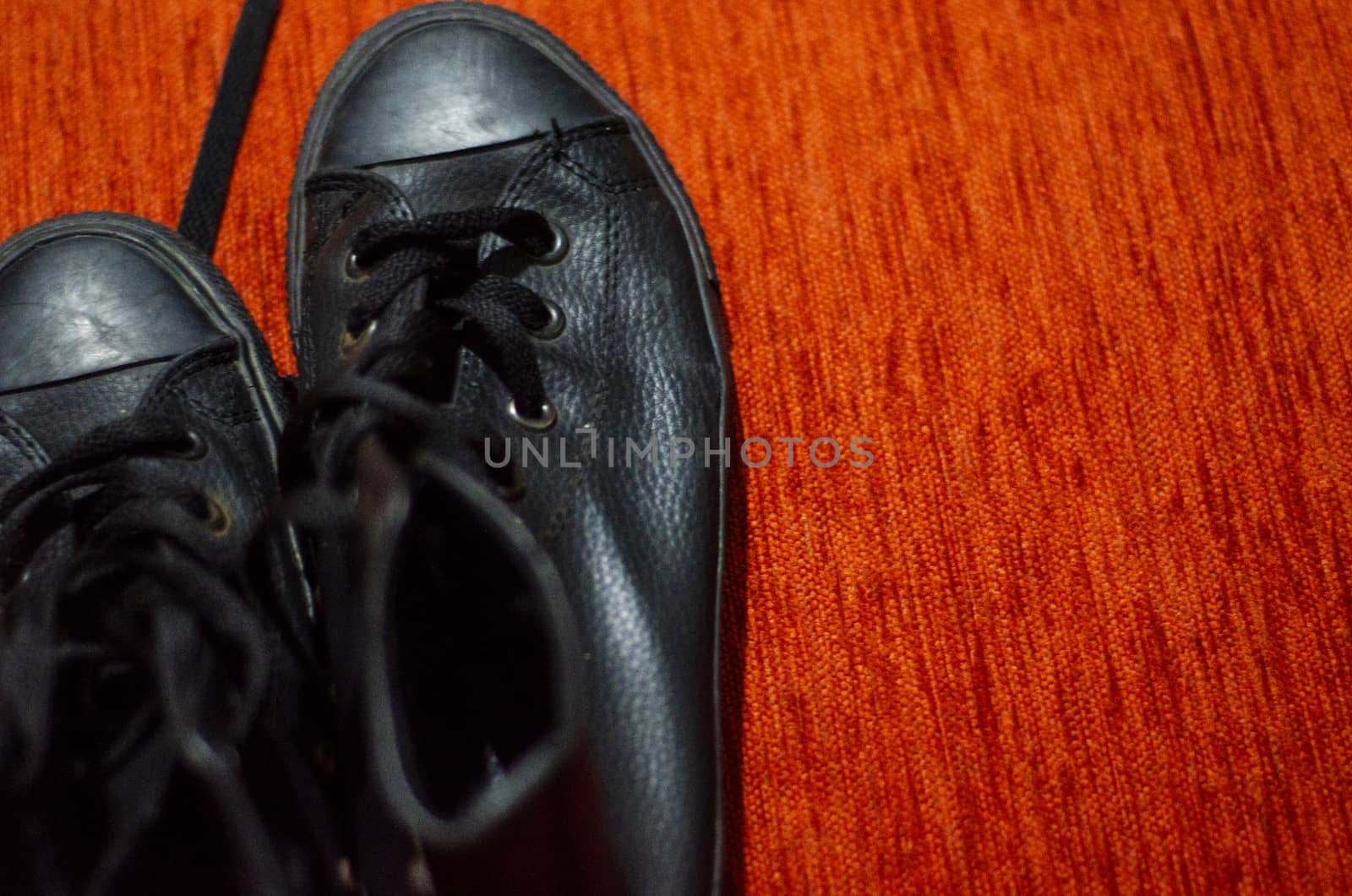 Old Black Leather Stylish Shoes, Vintage, Fashion by Hasilyus