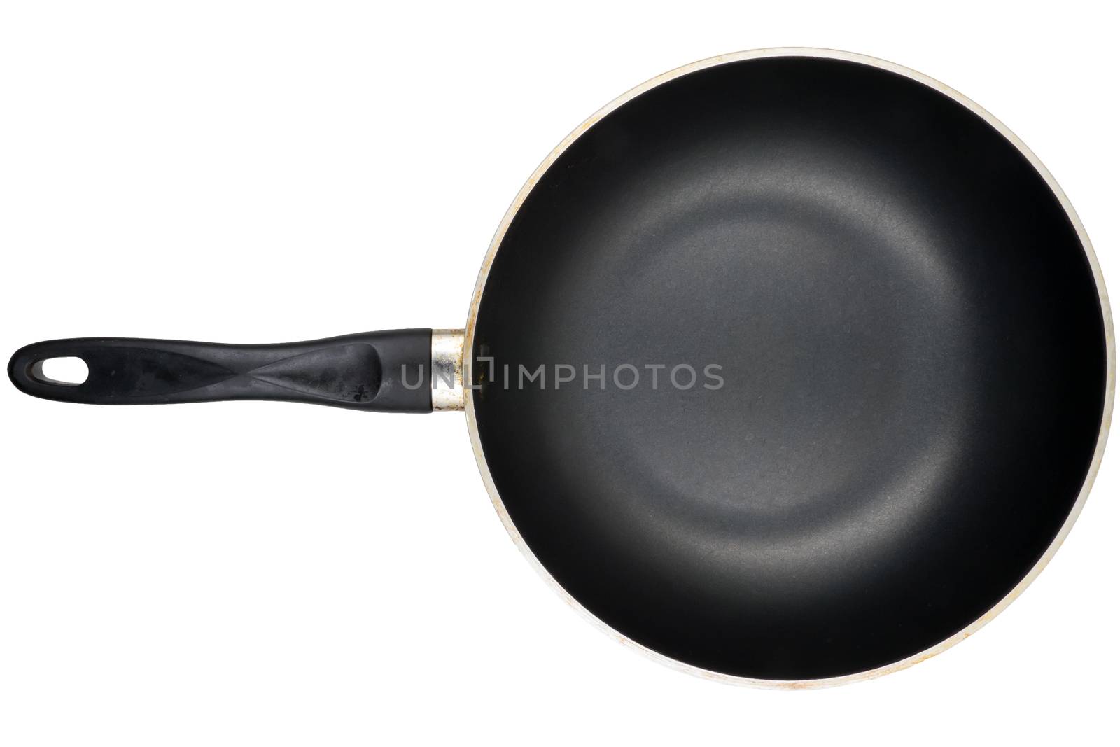 empty pan on white background.