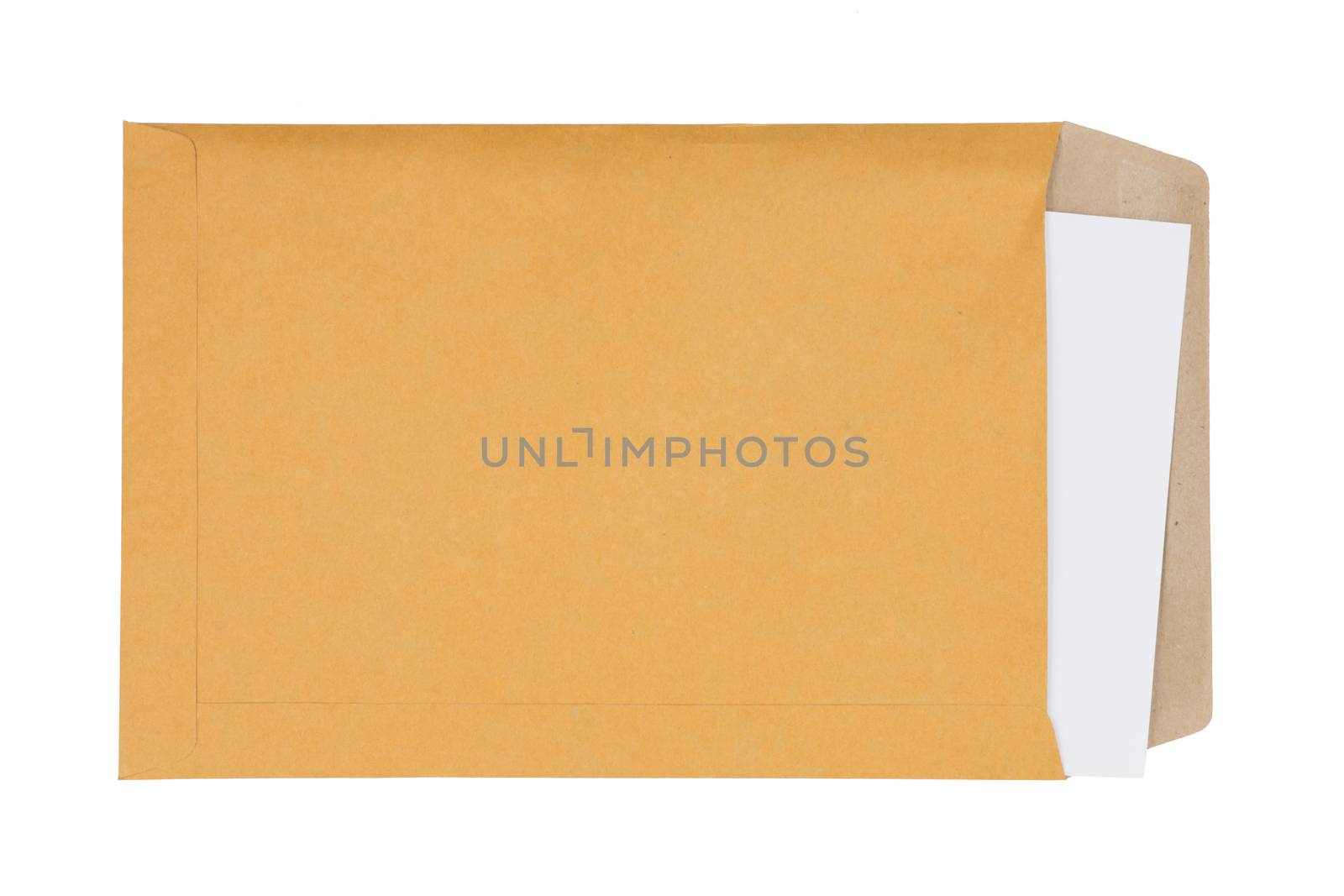 envelope with document isolated on white background. by ronnarong
