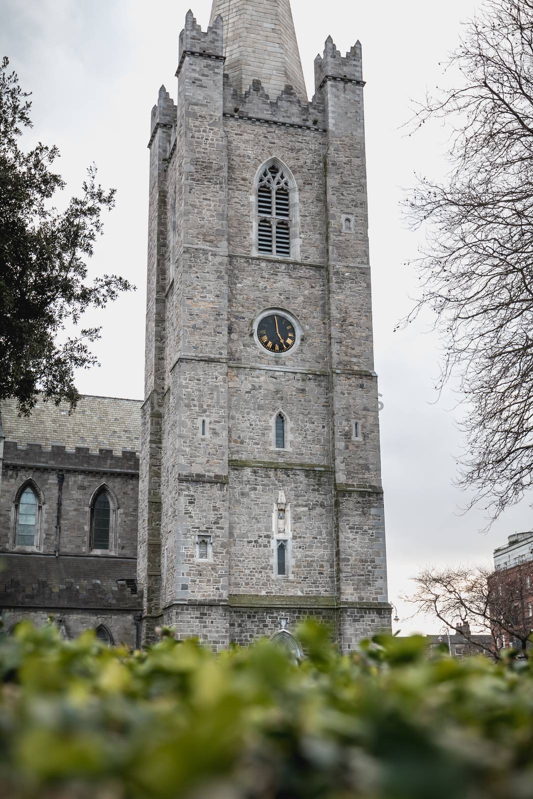 architectural detail of St Patrick's Cathedral, Dublin Ireland.