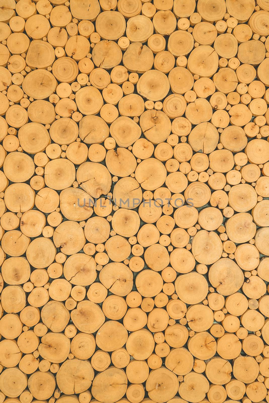 Wooden logs background