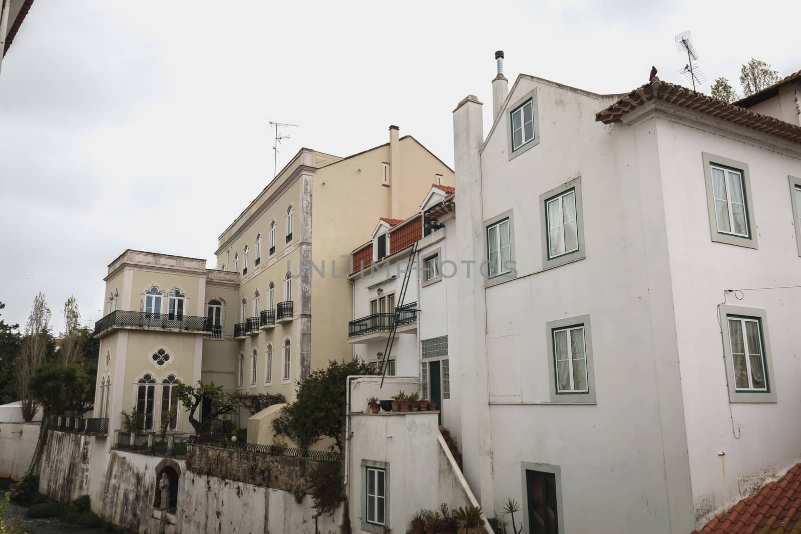 Albobaca, Portugal - April 13, 2019 - Typical house architecture detail of historic town center on a spring day