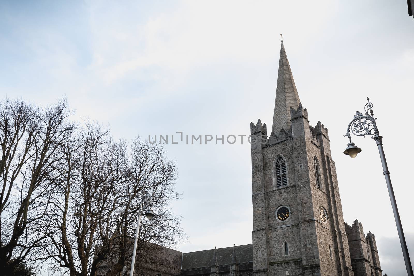 architectural detail of St Patrick's Cathedral, Dublin Ireland.
