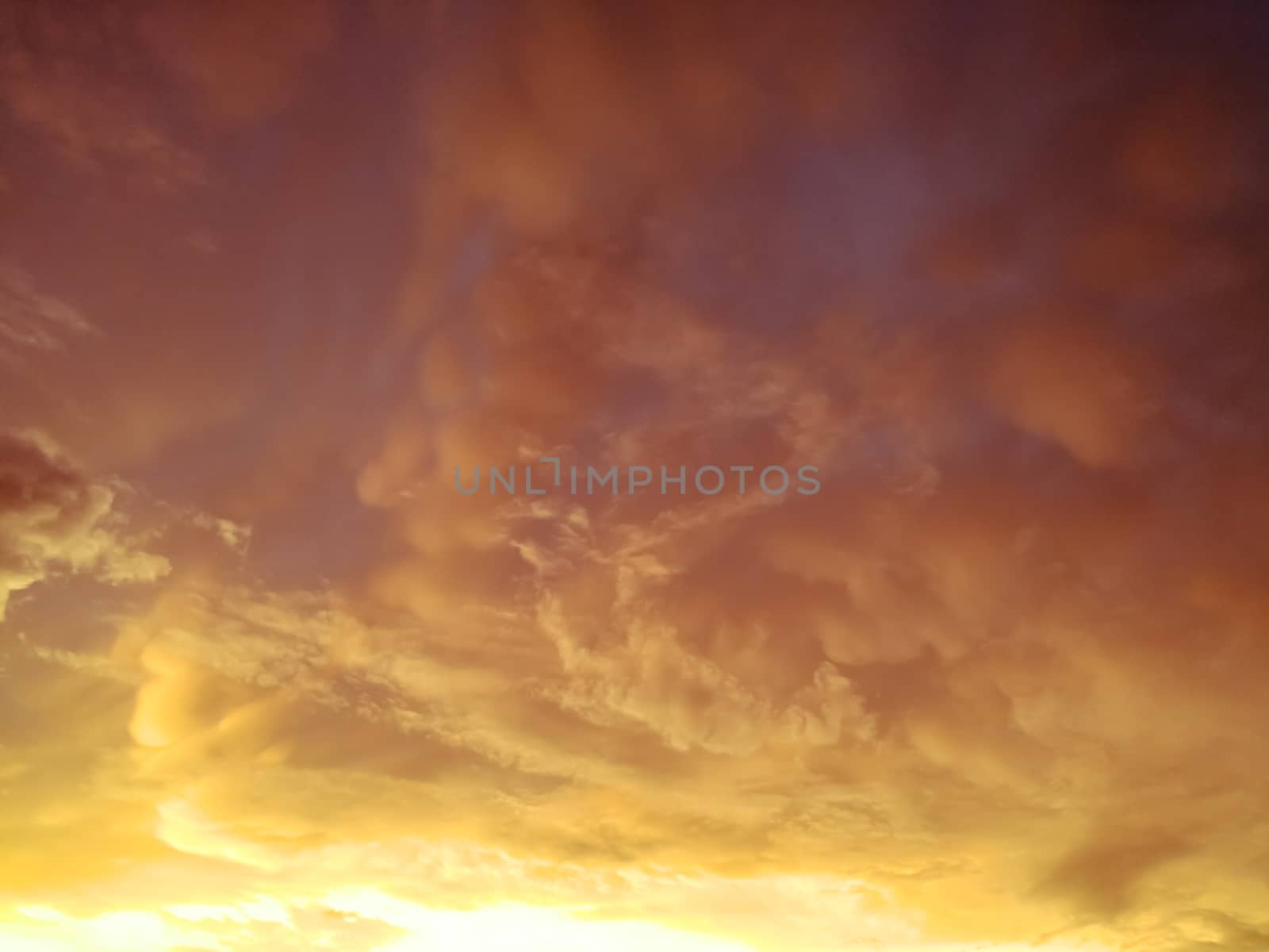 Sunset sky with dramatic clouds, Twilight sky in the evening after sunset.
