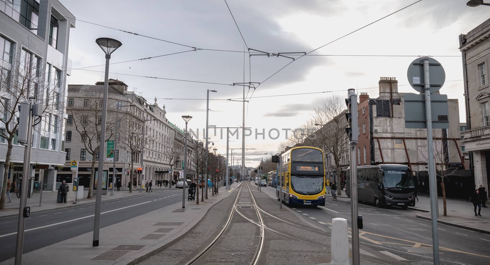 Typical Irish double decker bus running in Dublin by AtlanticEUROSTOXX