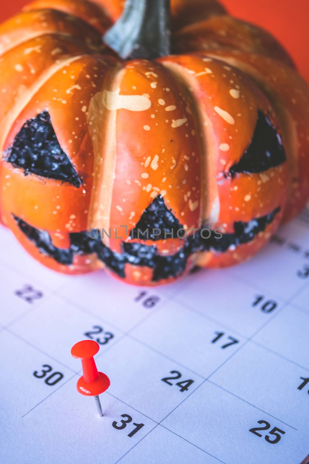 Halloween holiday concept, Pin on calendar event planning and halloween pumpkin.