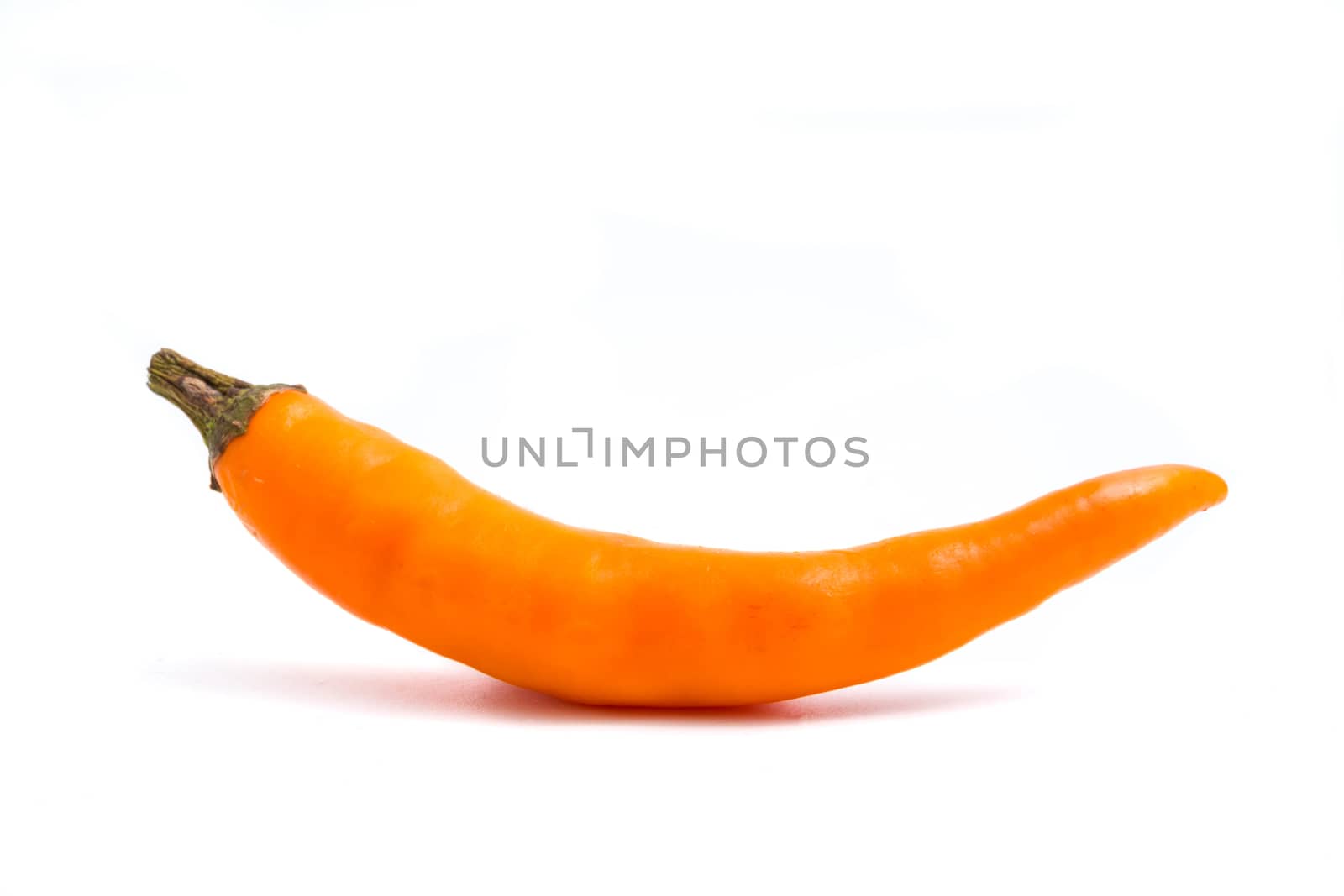 Fresh Yellow chili papper on white background.