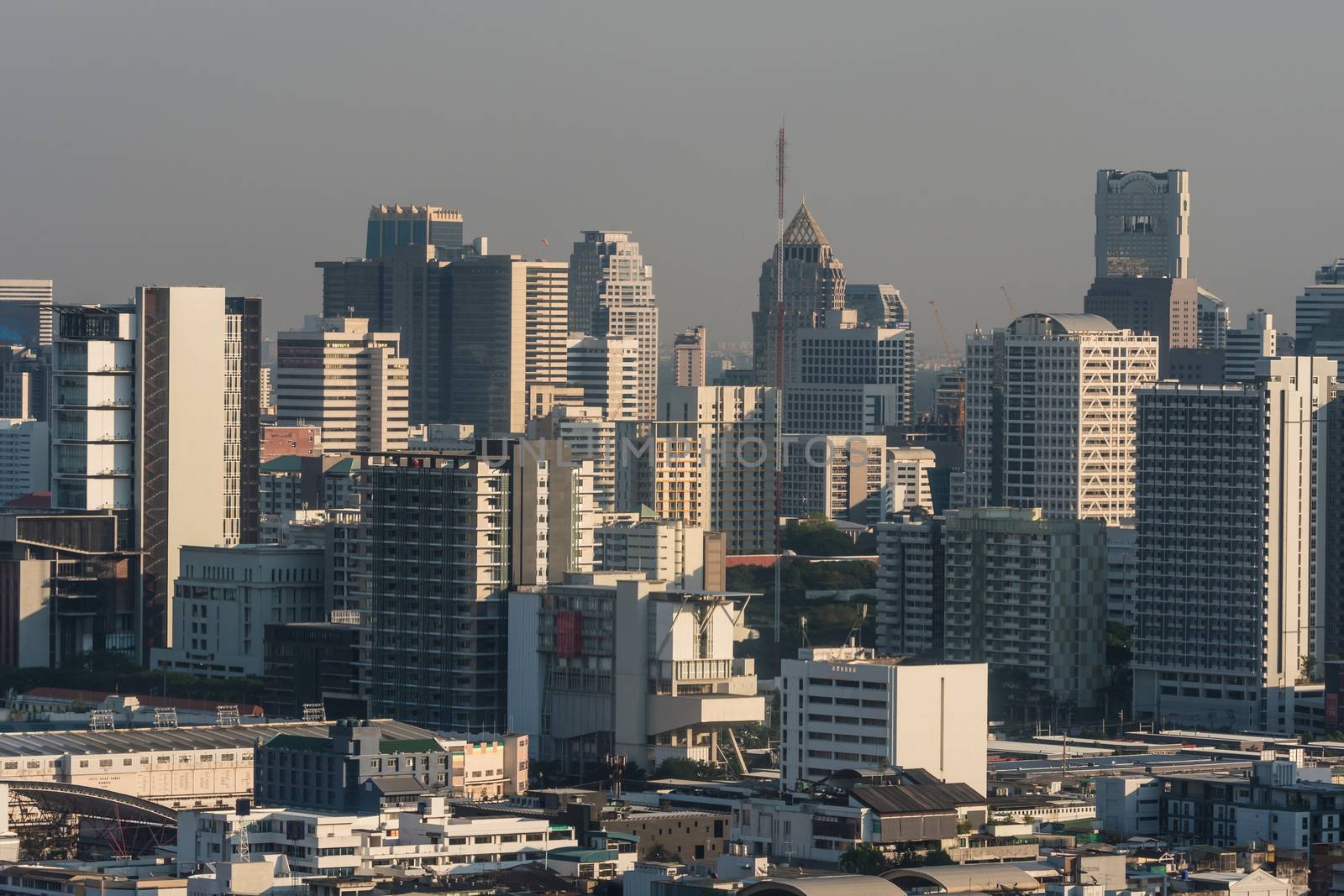 Cityscape and building of Bangkok in daytime, Bangkok is the cap by ronnarong