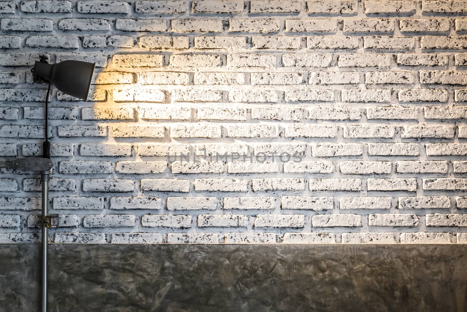 brick wall with lighting bulb and blank space for text or object by ronnarong